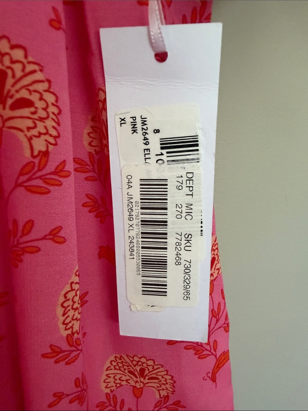 J. Marie Ella Ann Peter Pan Collar Mini Dress XL Pink Floral Puff Sleeve NWT - Picture 4 of 10